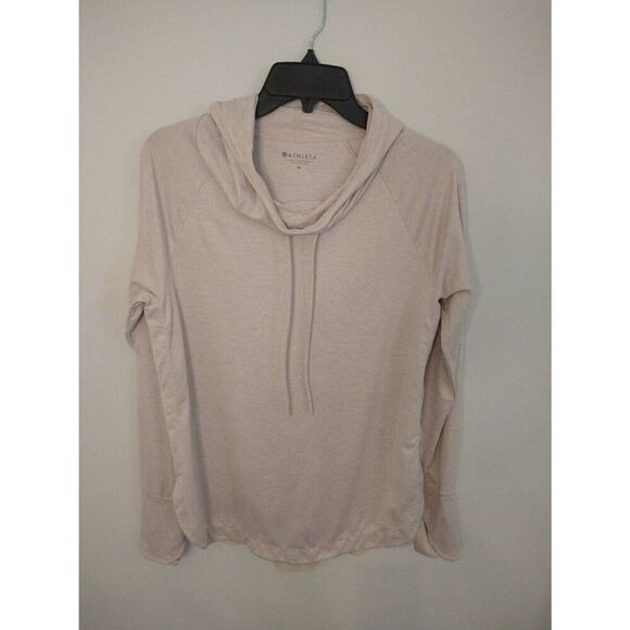 Athleta hooded Medium top Cozy Oatmeal - Picture 2 of 10